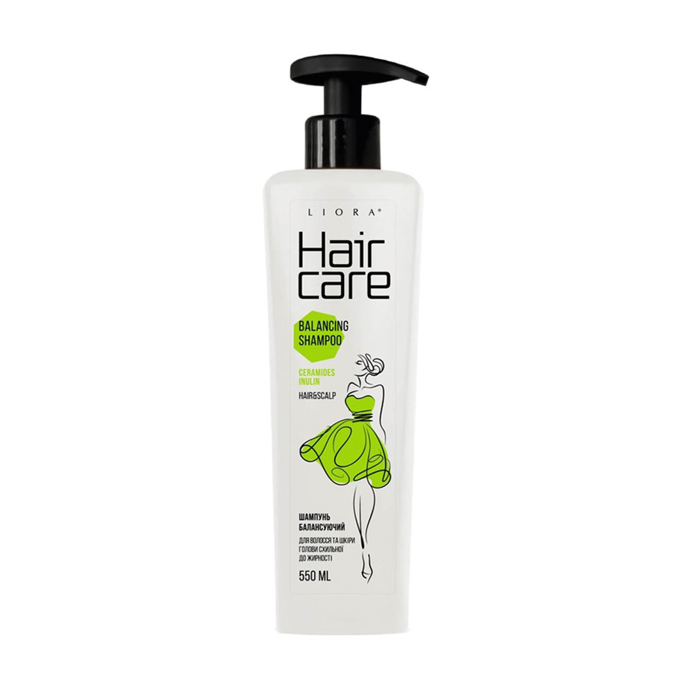 Балансувальний шампунь Liora Hair Care Balancing Shampoo для волосся та шкіри голови схильної до жирності, 550 мл